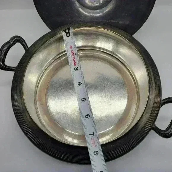 Vintage REED and BARTON Silver Plate Covered Dish/pan Handled No.1100. Taunton - Picture 3 of 15